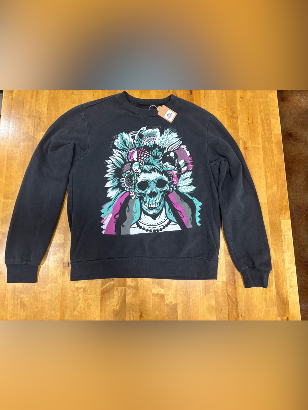 Elwood Skull Graphic Sweatshirt M Tags Attached Y2K Skate Streetwear